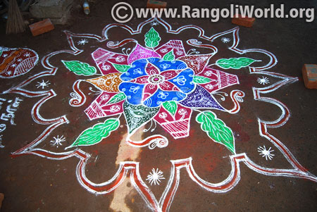 Pooja freehand rangoli margazhi festival 2017