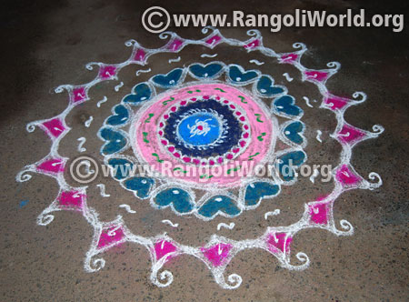 Simple flower freehand rangoli margazhi festival 2017