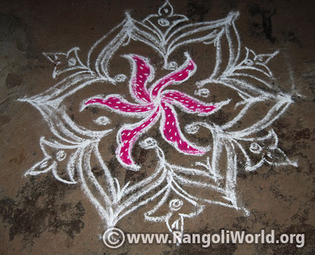 Simple freehand margazhi pooja rangoli 2017