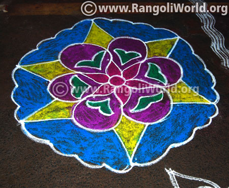 Simple margazhi freehand rangoli design 2017