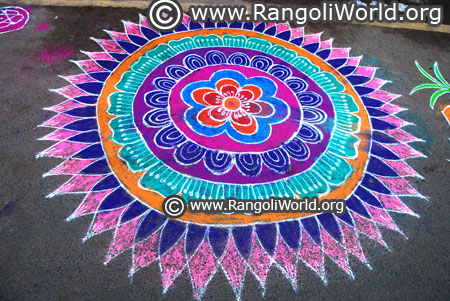 Twin peacock rangoli design margazhi festival2018