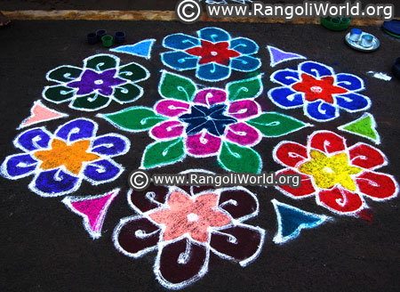 Rose and star kolam design margazhi 2018