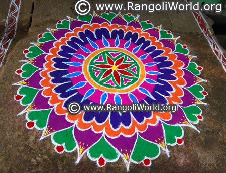 Flower freehand rangoli margazhi 2018