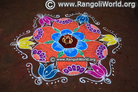 Lotus freehand rangoli margazhi festival 2018