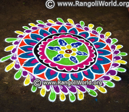 Margazhi festival freehand rangoli design 2018