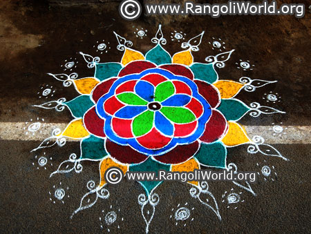 Simple freehand rangoli design 2018