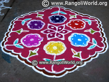 Swastik flower margazhi kolam design 2018