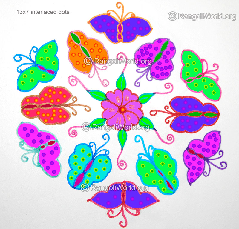 Simple sangu kolam jan 2016 with dots
