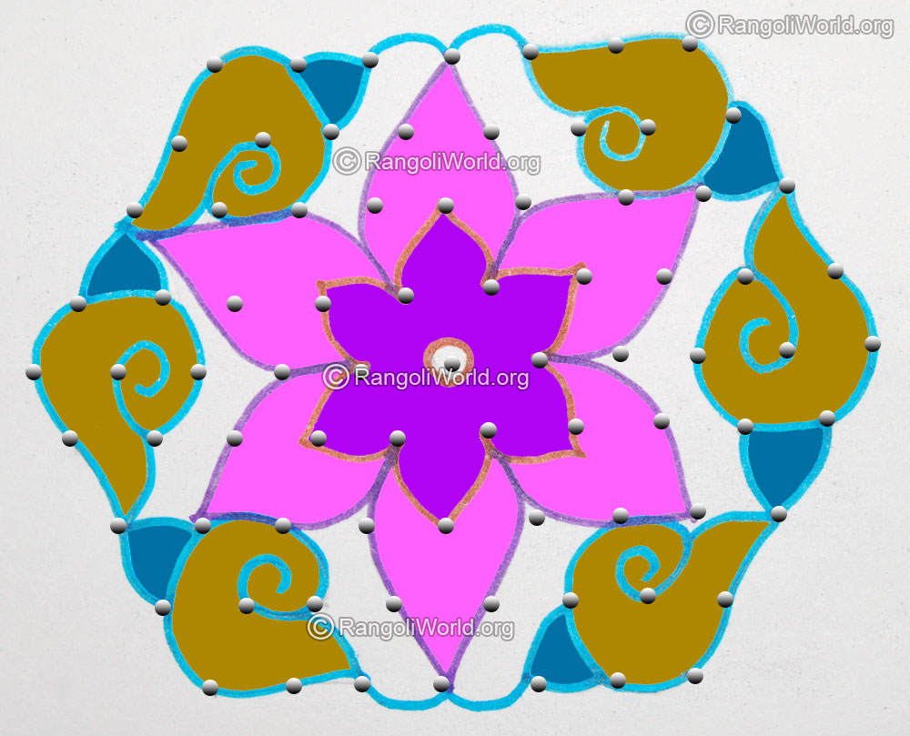 Simple sangu kolam jan 2016 with dots