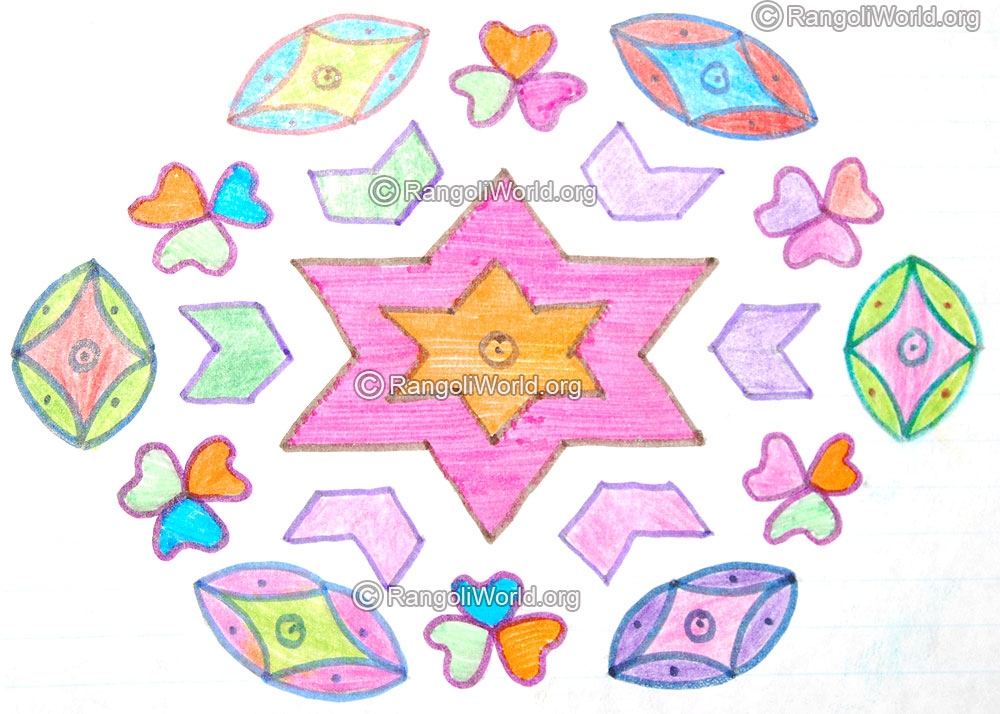 Star flowers kolam jan 2016