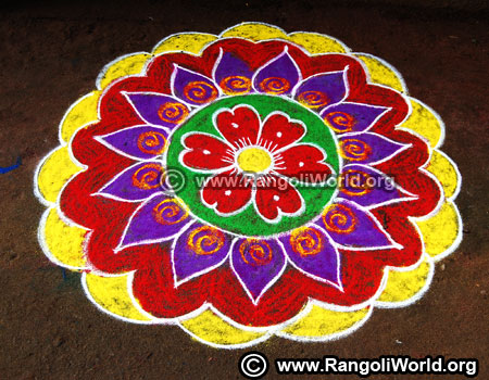 Easy freehand rangoli design for new year 2019