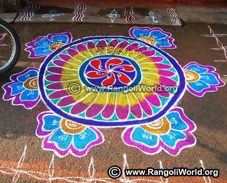 Flower rangoli design 2019 new year special