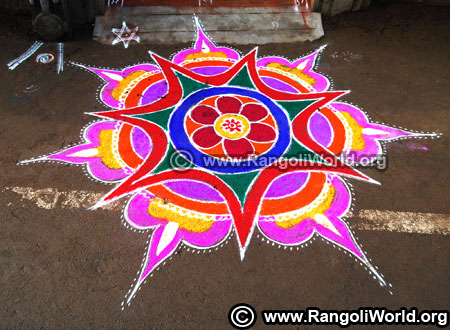 Lamp rangoli design for new year 2019