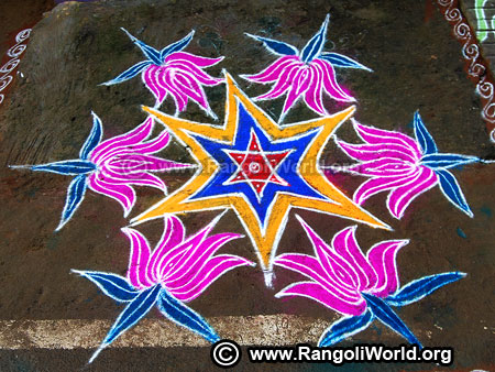 Lotus freehand ragoli design for new year 2019