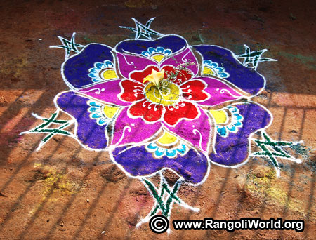 New year flower rangoli design 2019