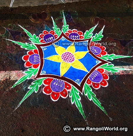 Simple freehand rangoli design 2019