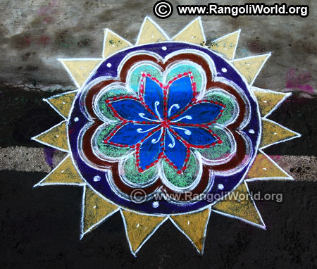 Star freehand rangoli new year 2019