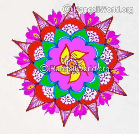 Lotus rangoli design new year 2016