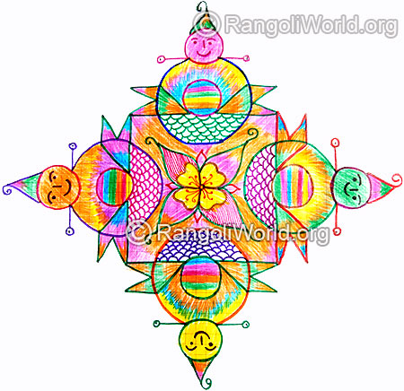 Tanjore dolls kolam design