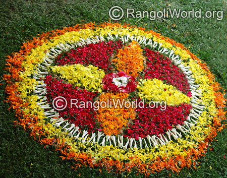 Onam festival flower rangoli 5