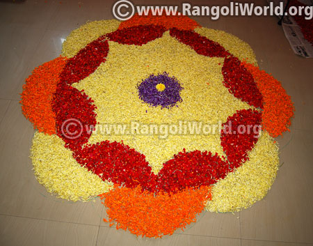 simple flower rangoli