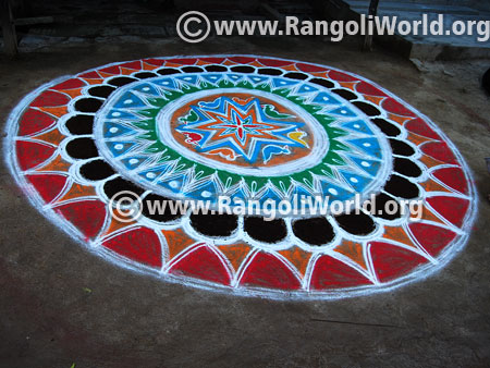 Birds freehand rangoli 2016