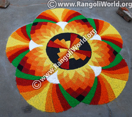 Flower rangoli for festivals jan 2016