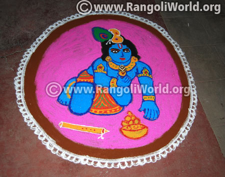 Little krishna rangoli pongal festival 2017