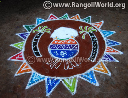 Pongal pot rangoli jan 16 2016