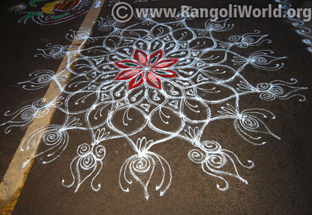 Simple freehand rangoli jan 2016