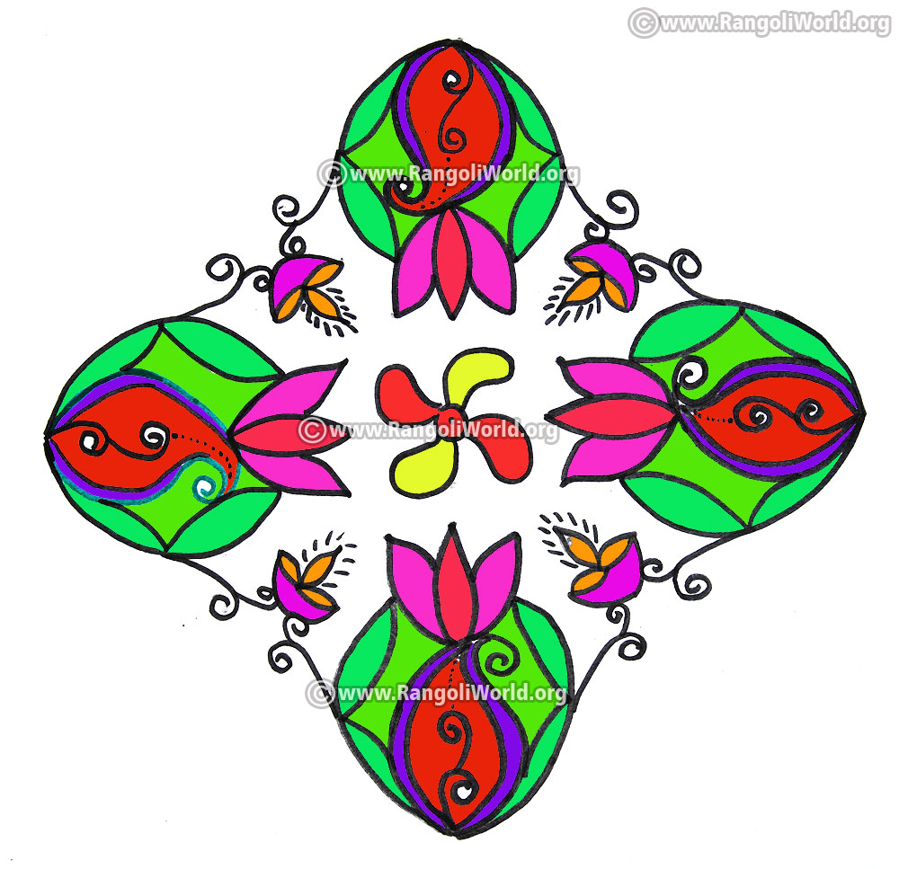 Flower kolam design jan14 2017