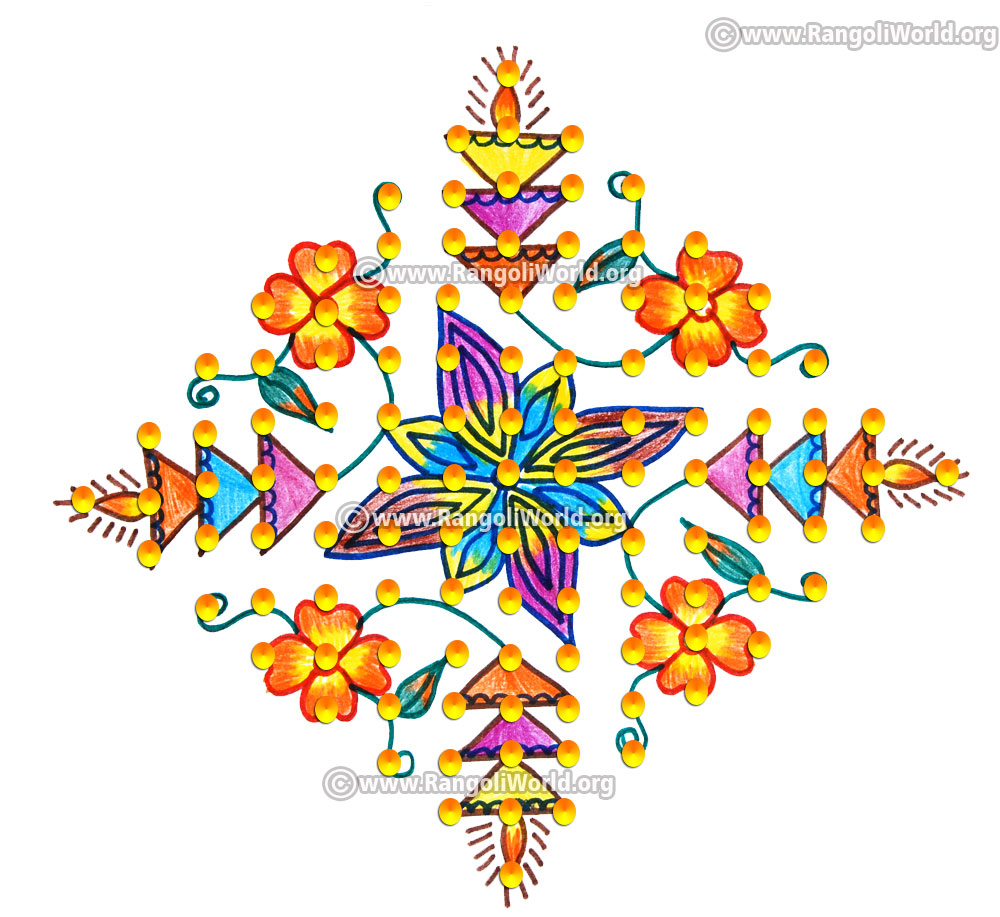 Karthigai deepam kolam design jan14 2017 with dots