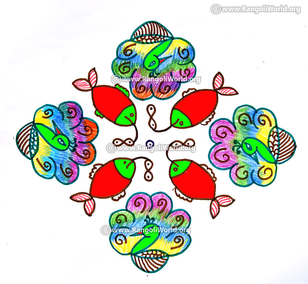 Peacock fish kolam jan14 2017