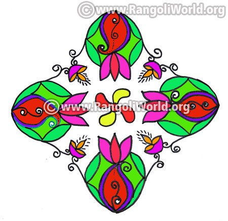 Flower kolam design jan14 2017