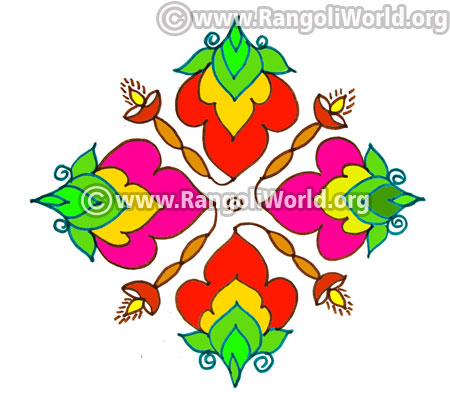 Lamp flowers kolam design jan14 2017