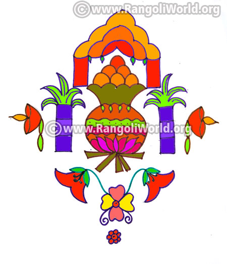 Pongal deepam kolam design jan 2017