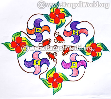 Swastik flowers kolam jan14 2017