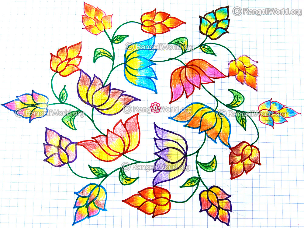 Lotus flower kolam for thai maasam