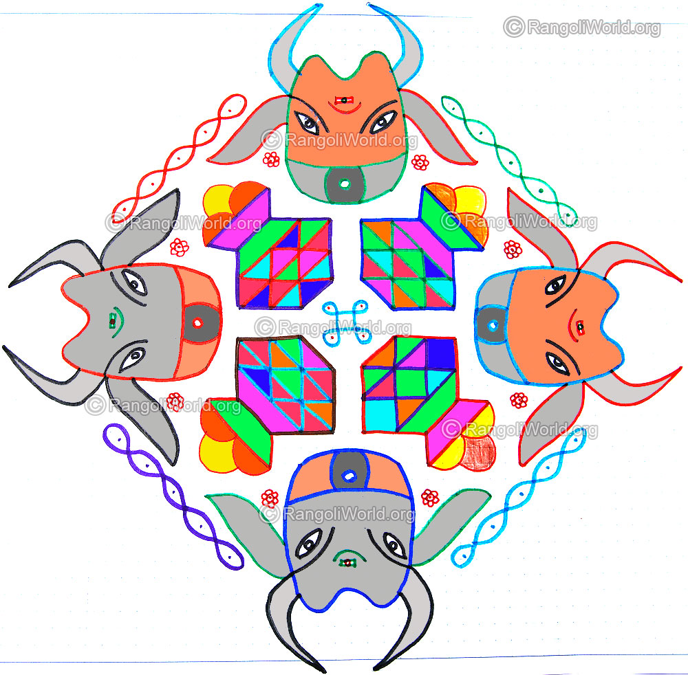 Mattu pongal kolam