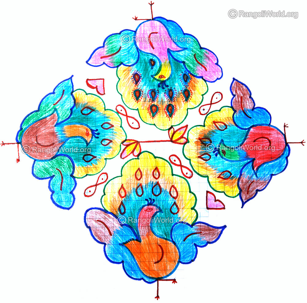 Peacock dance kolam jan 15 2015