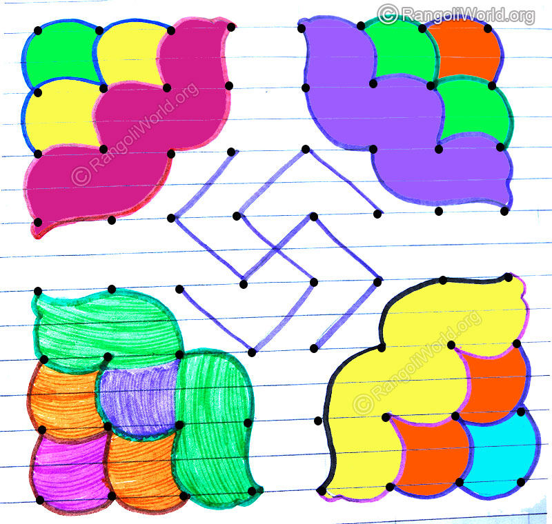 Sweets with swastika kolam with dots
