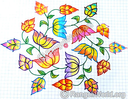 Lotus flower kolam for thai maasam 2015