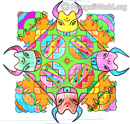Mattu pongal festival kolam