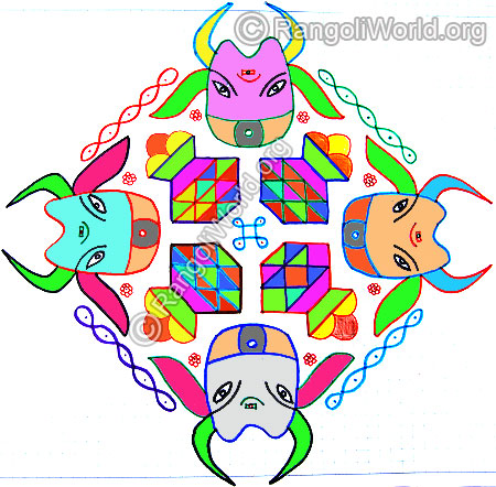 Mattu pongal kolam
