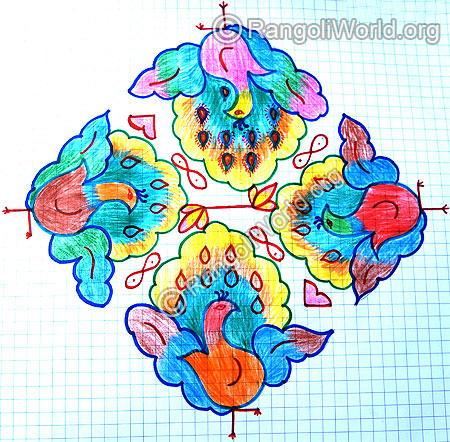 Peacock dance kolam jan 15 2015