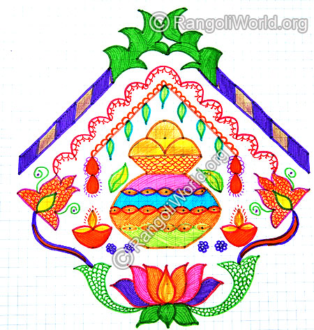 Pongal greetings kolam