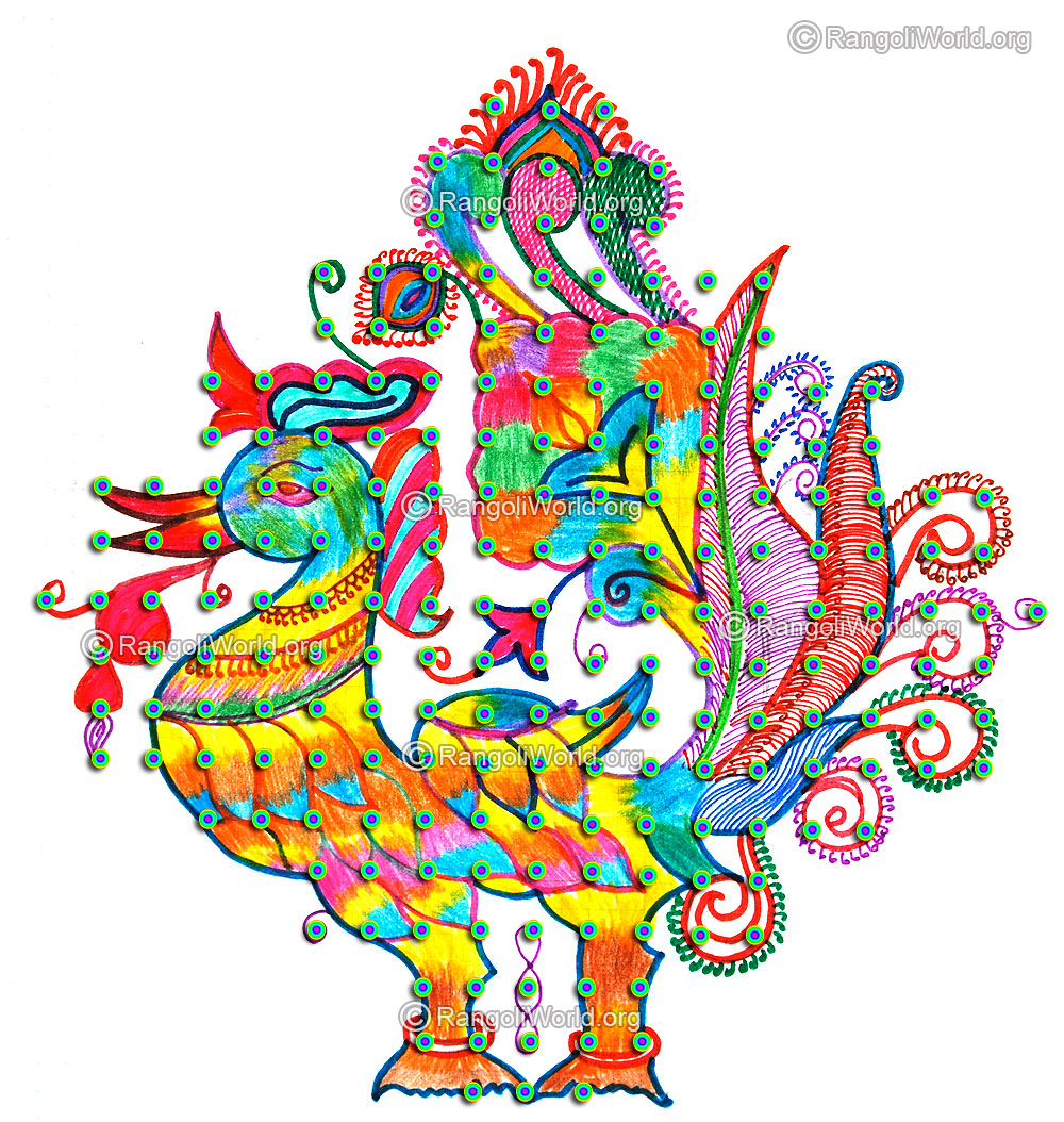 Beautiful peacock latest design 2016 with dots