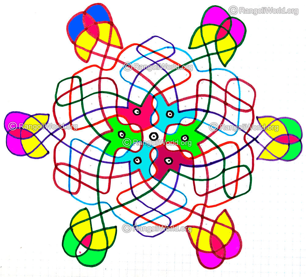 Butterfly sikku kolam for pongal festival 2016