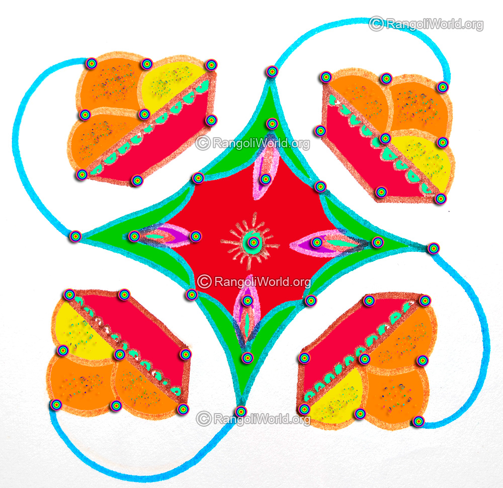 Pongal sweet kolam 2016 with dots
