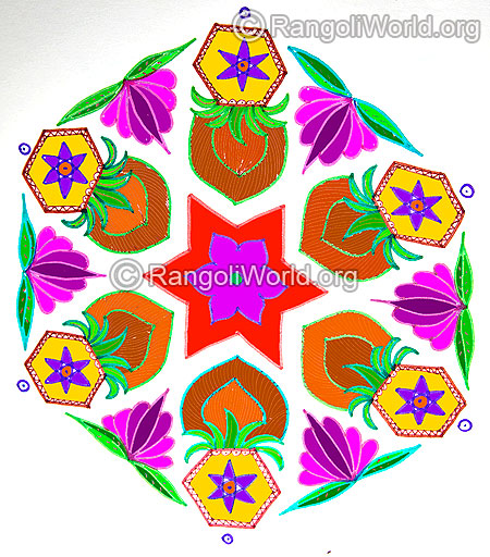 Pongal makar sankranti festival kolam 2016